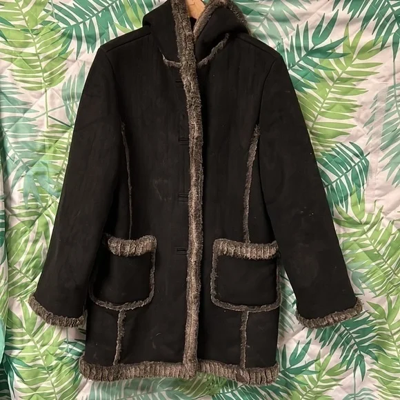 Donna Salyers' Fabulous-Furs Faux Suede & Faux Fur Trimmed Hooded - Picture 10 of 12